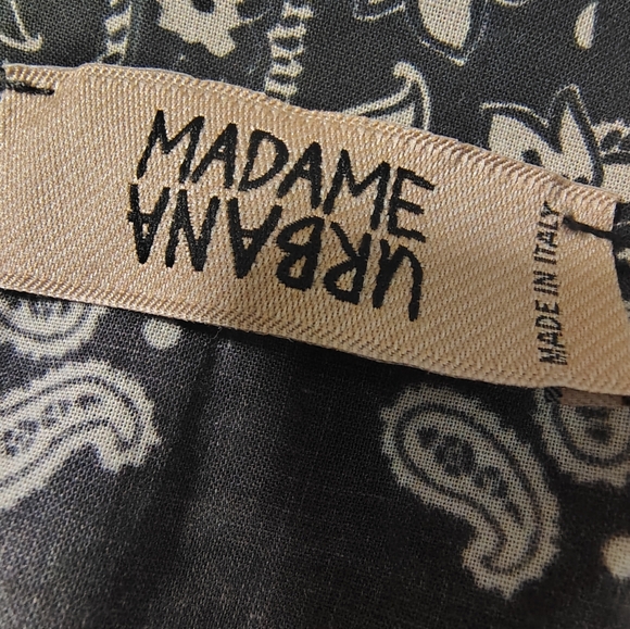 Italian Cotton Madame Urbana Bandana Print Maxi Dress Women's Medium Bohemian - Picture 7 of 12